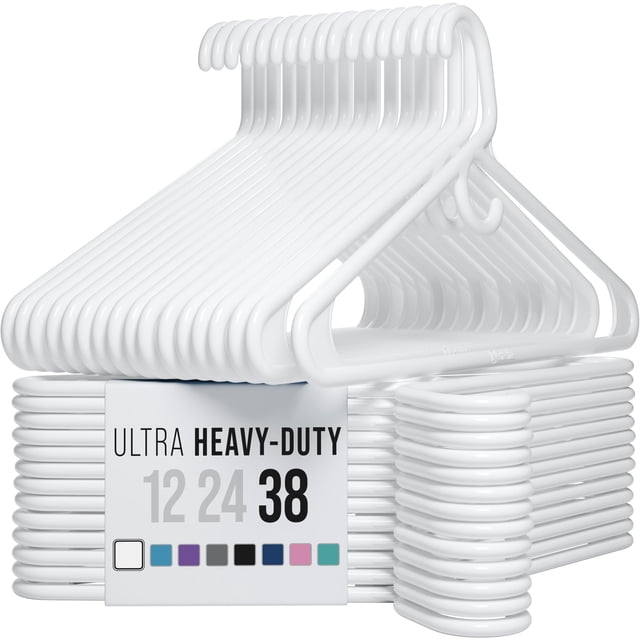 Perchas de ropa NEATERIZE de plástico ultrarresistente, paquete de 38