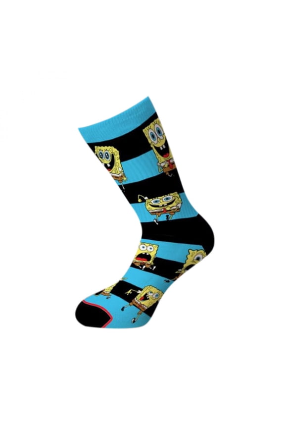 Cool Socks Nickelodeon Cartoon SquarePants, Funny Crew, Men's Women's, Fun Prints