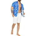 thumbnail image 2 of HAPPY BAY Men's Hawaiian Shirts Short Sleeve Button Down Shirt Mens 4th of July Casual Patriotic Shirts Vacation Beach Summer Party Shirts for Men Funny XL Allover Stars, Blue, 2 of 6