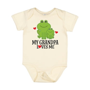 Inktastic Grandpa Loves Me Frog Boys or Girls Baby Bodysuit