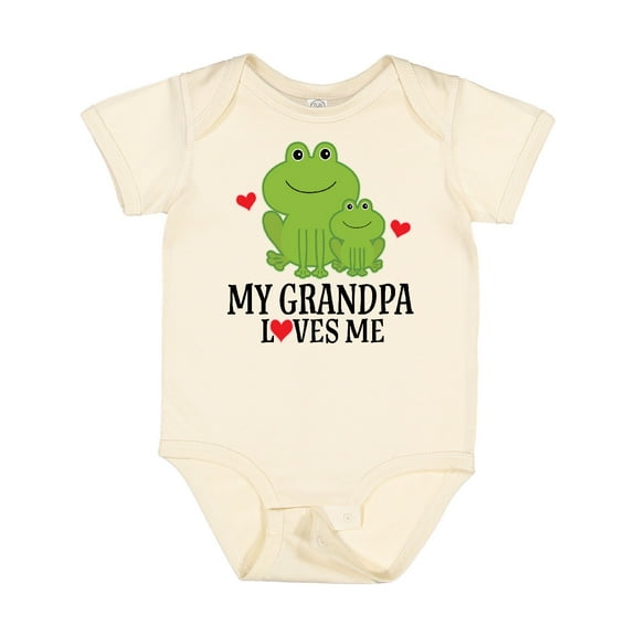 Inktastic Grandpa Loves Me Frog Boys or Girls Baby Bodysuit