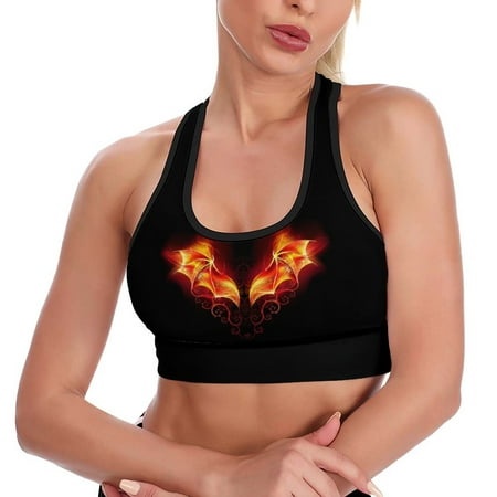 Dragon Wings Of Fire Women s Sports Bras Padded Crop Top Workout Slimming Yoga Tank Tops Camisole Vest Activewear Fitness Running Racerback With Built In Bra
