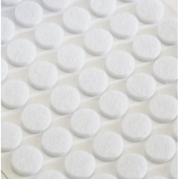 Rok Heavy Duty Self-Adhesive White Felt Pad Bumpers, 168 pieces