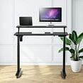 thumbnail image 3 of UNICOO® 2 Tier Electric Height Adjustable Standing Desk with Wheels, Electric Mobile Standing Workstation, Sit Stand Desk Home Office Desk Whole-Piece Desk Board 48 * 24 in (KT1002-BB) 2Tier, 3 of 7