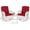 Red, variant on VIVIJASON 3-Piece Outdoor Conversation Bistro Set, Patio Swivel Glider Rocking Chairs Rattan Furniture Sets w/ 2 White Rattan Chairs, Glass Top Side Table for Porch Backyard, Navy Blue Cushions