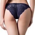 thumbnail image 4 of WTXUE Intimates | Waist Comfortable Hollow Ruffle Womens Low Bow Lace Underwear | 1 Piece Dark Blue M, 4 of 6