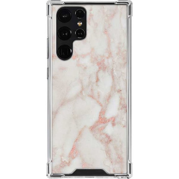 Skinit Marble Rose Gold Marble Galaxy S22 Ultra Clear Case