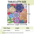 thumbnail image 2 of Colorful Floral Square Table Cover with Stretch Elastic Edges, 36x36 Inch Boho Tablecloth for Indoor and Outdoor Card Tables, 2 of 6