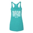 thumbnail image 2 of Wild Bobby Noah Was A Conspiracy Theorist Inspirational/Christian Women Tri-Blend Racerback Tank Top, Tahiti Blue, Small, 2 of 5