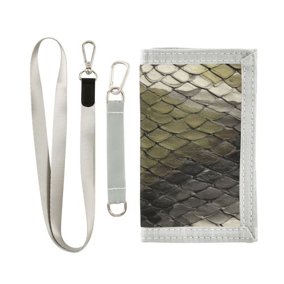 RMDQTR Cute Novelty Wallet Stylish Foldable Wallet The Perfect Gift Greenish-brown Snake Skin Print Pattern