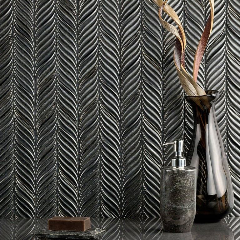 Divine Alula Gunmetal 10 in. x 12 in. Glazed Ceramic Mosaic Tile (0.85 Sq. Ft.) Divine Alula Gunmetal 10 in. x 12 in. Glazed Ceramic Mosaic Tile (0.85 Sq. Ft.)