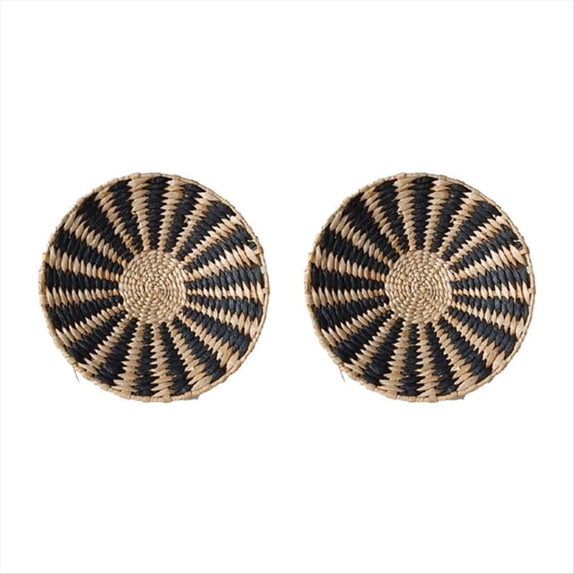 Decoraciones de Pared Bohemias, Decoraciones de Pared, Tapices de Paja Hechos A Mano, Decoración de Sala de Estar para Casa de Familia, Diámetro de 25 cm