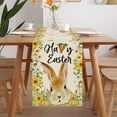 thumbnail image 4 of 13''x72'' Easter Table Runner Set of 2, Cotton Linen Buffalo Plaid Gnomes Egg Happy Easter Carrots Flower Dining Table Decoration Spring Farmhouse Kitchen Dining Party for Tables of 4-6 People, 4 of 4