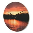 thumbnail image 3 of Designart 'Sunset Lights on Tropical Lagoon ' Farmhouse Wood Wall Clock, 3 of 5
