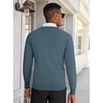 thumbnail image 4 of HAOMEILI Mens V Neck Dress Sweater Long Sleeve Slim Fit Fashion Pullover Sweater, 4 of 7