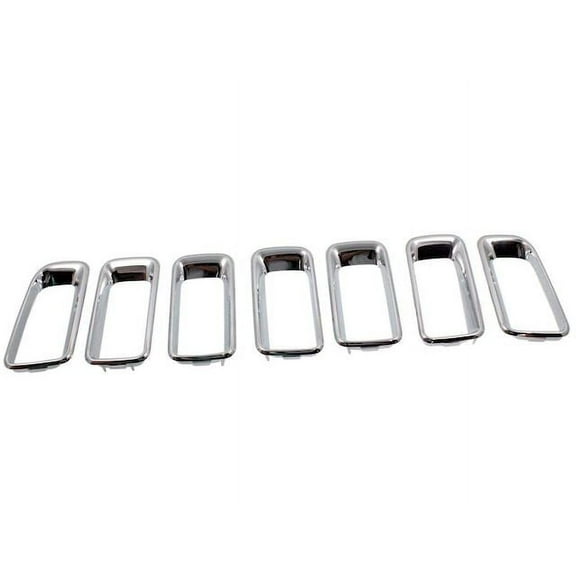 Grille Molding - 7 Piece - Chrome - Compatible with 2011 - 2017 Jeep Compass 2012 2013 2014 2015 2016