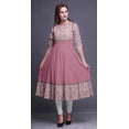 thumbnail image 2 of Bimba Robe Anarkali Imprimée Ethnique Pink2 Ikat Longue Robe Maxi Kurtis Indiennes pour Femmes Kurti Ethnique X-Small, 2 of 5