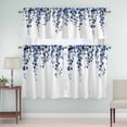 thumbnail image 5 of Blue Eucalyptus Leaves Curtain Valances Set Rustic Summer Watercolor Plant Kitchen Curtains 24&nbsp;inch Length Rod Pocket Valance and Tiers 3 Piece Set Small Bedroom Bathroom Laundry Decor, 5 of 9
