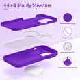 thumbnail image 5 of for iPhone 14 Pro Max Case Silicone, Compatible with MagSafe, with 2X Screen Protector + 2X Camera Lens Protector, Liquid Silicone Shockproof Protective iPhone 14 ProMax Case, Neon Purple, 5 of 16
