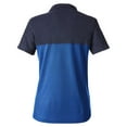 thumbnail image 5 of CORE365 CE112CW Women's Fusion ChromaSoft™ Colorblock Polo-True Royal/ Classic Navy Heather-S, 5 of 6