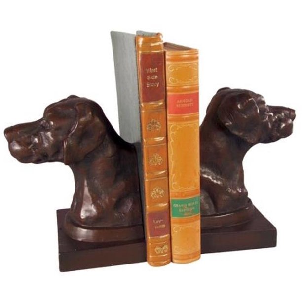 Bookends Bookend TRADITIONAL English Pointer Head Dogs Resin New HandCas OK927