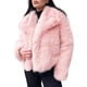 thumbnail image 1 of Abrigo de Piel Sintética para Mujer, Chaqueta de Piel Sintética, Chaqueta de Invierno de Larga con Solapa, Parka Corta Rosa XS, 1 of 8