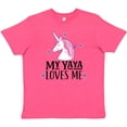 thumbnail image 3 of Inktastic My Yaya Loves Me Unicorn Youth T-Shirt, 3 of 5