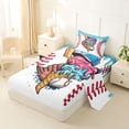 thumbnail image 2 of Erosebridal Kids Sports Twin Sheet Sets, Baseball Ice Cream Bedding, 1 Flat Sheet, 1 Fitted Sheet and 1 Pillowcase, 2 of 5