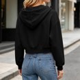 thumbnail image 6 of TGSLY Fall Hooded Sweatshirt for Women Lightweight Drop Shoulder Long Sleeve Athletic Pullovers Loose Casual Solid Color Layering Tops M, 6 of 7