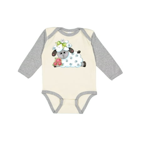 

Inktastic Little Bow Sheep Gift Baby Boy Long Sleeve Bodysuit
