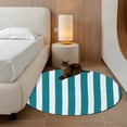thumbnail image 3 of Teal Striped Large Area Rugs for Bedroom Living Room, Soft Non Slip Carpet Bedside Rug, Simple Art Vertical Stripe Farmhouse Round Floor Cover Kitchen Accent Rug 3' for Dining Room/Office, 3 of 9