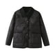 thumbnail image 2 of Parkas de manga larga para mujer, chaquetas acolchadas cálidas para mujer, chaqueta acolchada lisa de manga larga con estampado floral, abrigos con bolsillos, blusa para mujer, 2 of 8