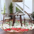 thumbnail image 4 of Valentine's Day Washable Area Rug&nbsp;6 ft Watercolor Red Pink Love Heart Roses Floral Leaf Soft Round&nbsp;Rugs for Living Room, Non Slip Carpet for Bedroom&nbsp;Entryway Dining Room, 4 of 9