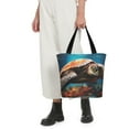 thumbnail image 4 of KLL Tote Bag for Women Realistic Turtle Print Shopping Grocery Reusable Bags for Office School Shopping Travel, 4 of 6