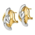 thumbnail image 2 of FB Jewels 14K Two Tone Gold Swirl Omega Back Post Earrings, 2 of 3