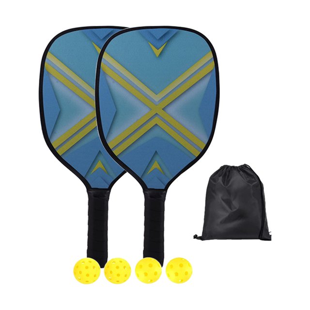 braveheart Ensemble de Palettes de Pickleball avec 4 Balles et Sac de Rangement pour Usage Intérieur Extérieur Jaune