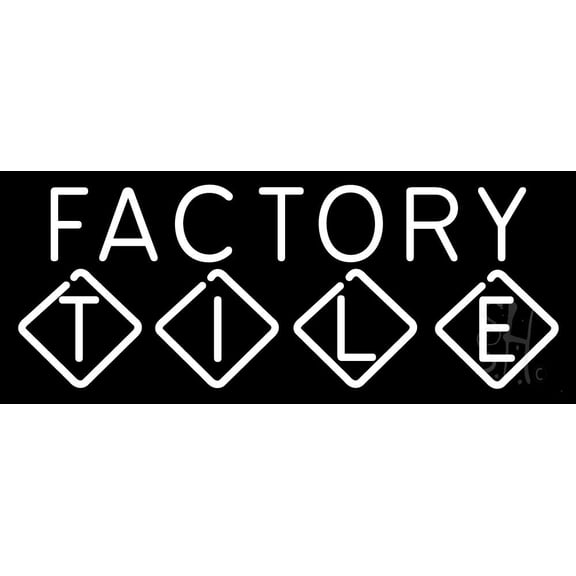 Factory Tile LED Neon Sign 10" Tall x 24" Wide - inches Black Square Cut Acrylic Backing, with Dimmer - Premium built indoor Sign for Storefront, Store interior, Exhibition, Decor.