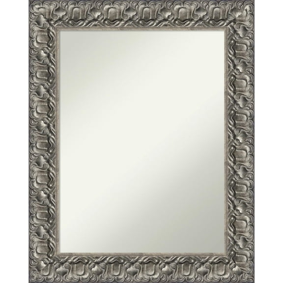 Amanti Art Silver Luxor Wood Framed Non-Beveled Bathroom Vanity Wall Mirror - 23.5 x 29.5 in