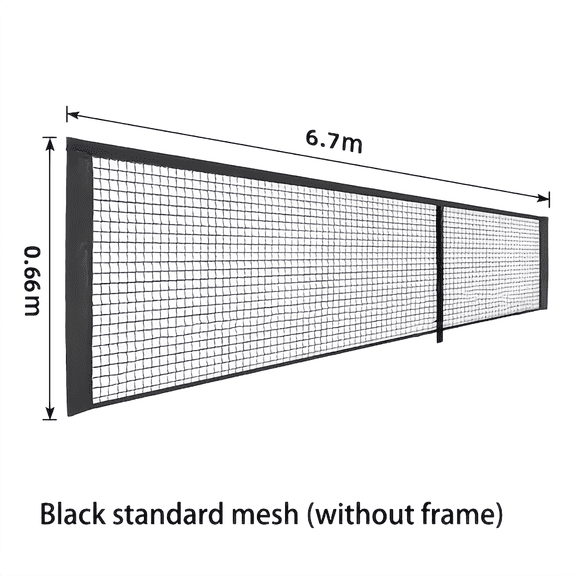 Pickleball Net Replacement with Carry Bag, 22ft Standard Size Durable Oxford Mesh for Indoor Outdoor Court, Black
