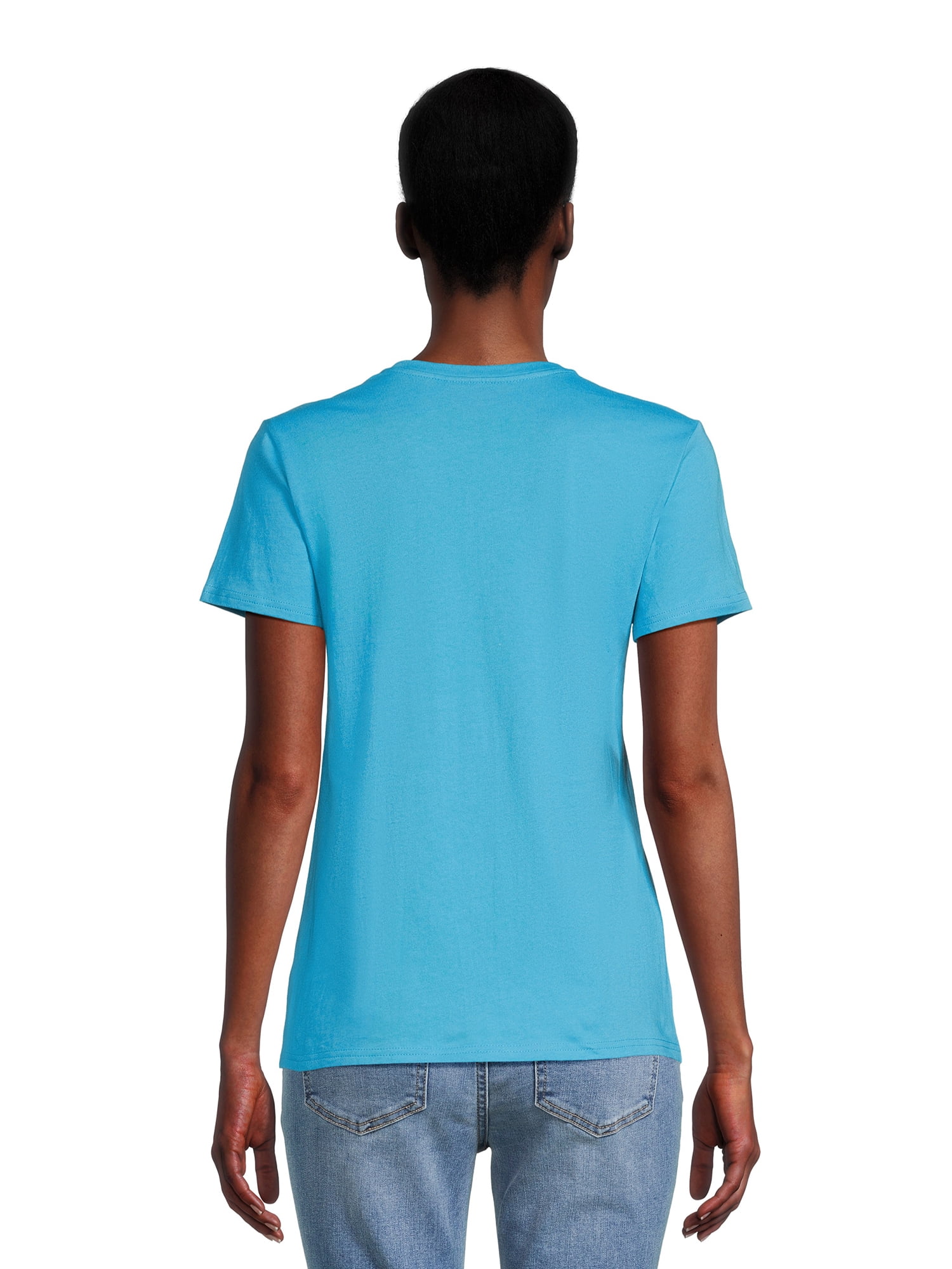 RealSize Women's V-Neck Tee with Short Sleeves, Sizes XS-3XL