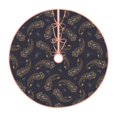 thumbnail image 2 of Halloween Christmas Tree Skirt - Paisley Pattern No.90126 48 Inches Christmas Tree Skirt for Halloween Holiday Indoor Home Christmas Tree Decorations with Three Ribbons, 2 of 7