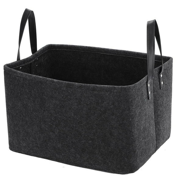 relayinert Sac Organisateur en Feutre Panier Portable Sac de Rangement en Tissu Organisateur de Chambre Panier de Coffre de Voiture, Noir