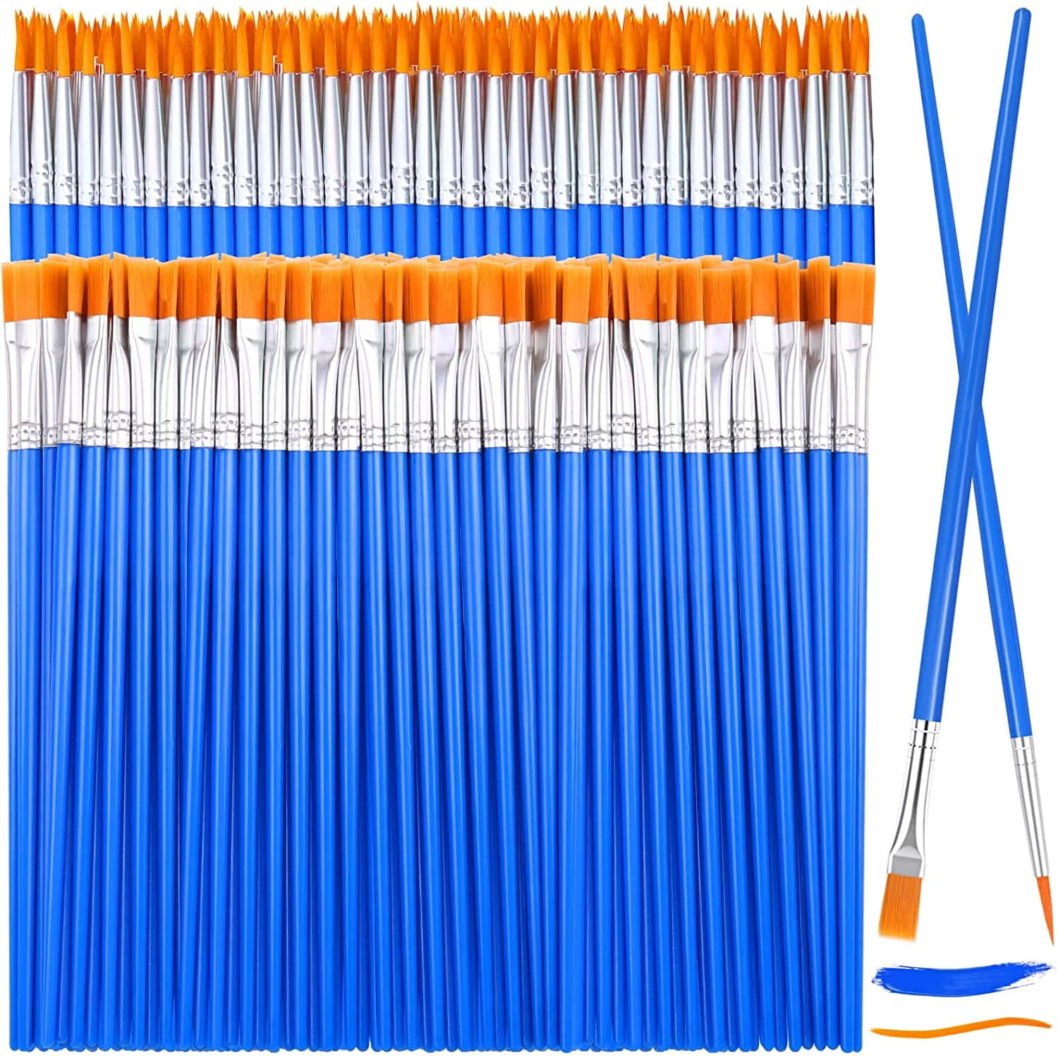 126 Pcs Small Paint Brushes Bulk, Kids Paint Brushes with Flat and