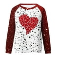 thumbnail image 4 of Penkiiy Ladies Round Neck 2025 Shirt Loose Long Sleeve Comfy Tshirt Valentine's Day Slim Plus Size Love Heart Printed Tops S Red, 4 of 5