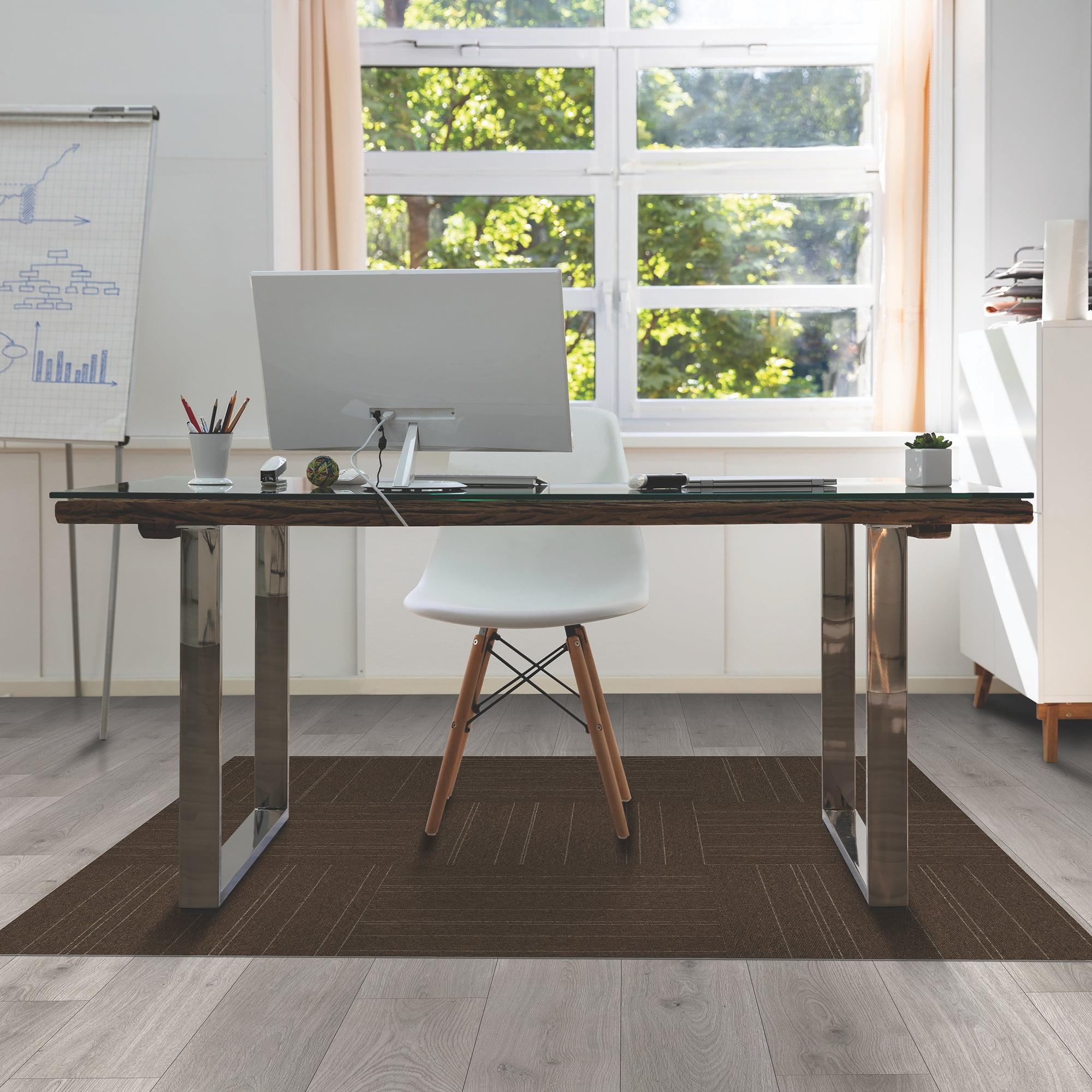 Mohawk Basics 24" x 24" Carpet Tile Sample with EnviroStrand™ PET Fiber in Earth Tone (1 piece)
