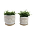 thumbnail image 2 of Contemporary Ceramic Flower Pots for Home Decor - Patterned Planters and Pots for Plants with Coordinating Saucer - Decorative Planters for Indoor Plants and Outdoor Use - Set of 2, 8", 6", Brown, 2 of 12