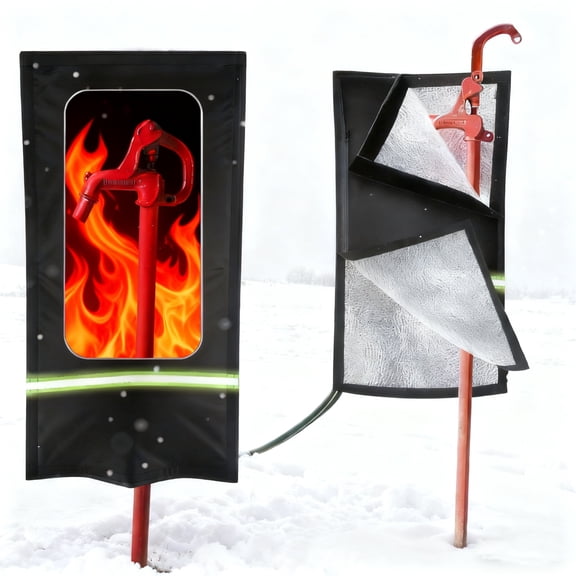 Insulated Outdoor Faucet Covers, Reusable RV Park Spigot Cover Sock with Reflect Strip for Winter Yard Hydrant Freeze Protection Outside Water Spigot Sprinkler(28x15inch, Black)