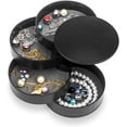 thumbnail image 1 of Jewelry Organizer, Small Jewelry Box Earring Holder Jewelry Storage Box 4-Layer Rotatable Jewelry Storage Tray with Lid, 1 of 5