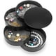 thumbnail image 1 of Organizador de joyas de 4 capas LRH bandeja giratoria para anillos y pulseras negro, 1 of 5