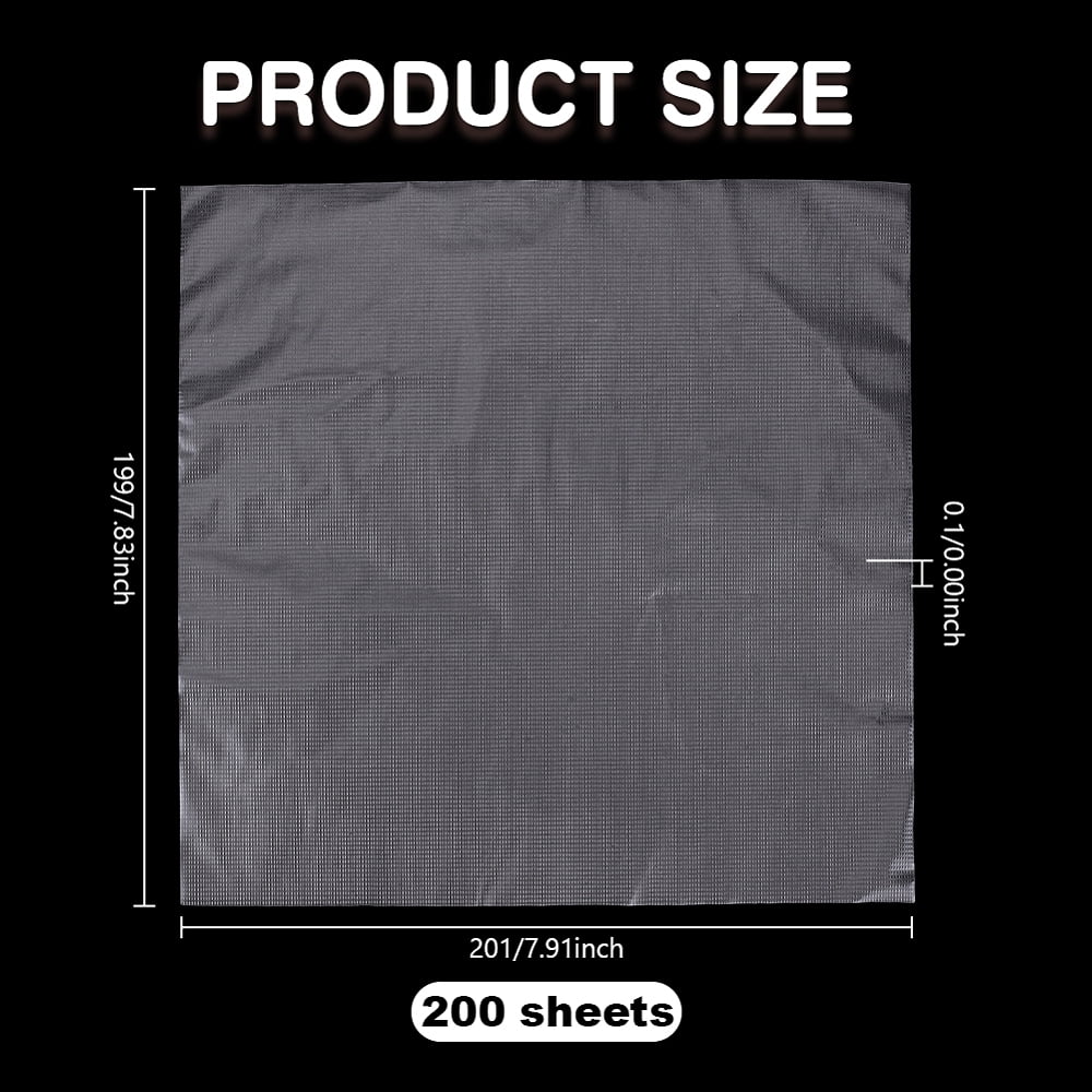 2 Bags Square PVA Water Soluble Film Water Soluble Stabilizer for Embroidery Clear 199x201x0.1mm 100 sheets/bag for making